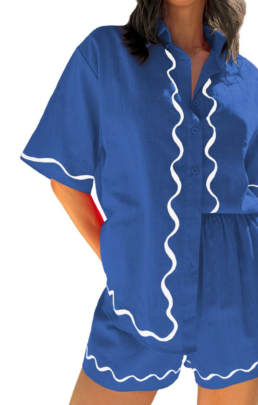 Samantha- Damen Set aus lässigem Kurzarm Oberteil - Image 8