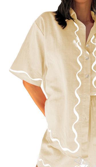 Samantha- Damen Set aus lässigem Kurzarm Oberteil - Image 9