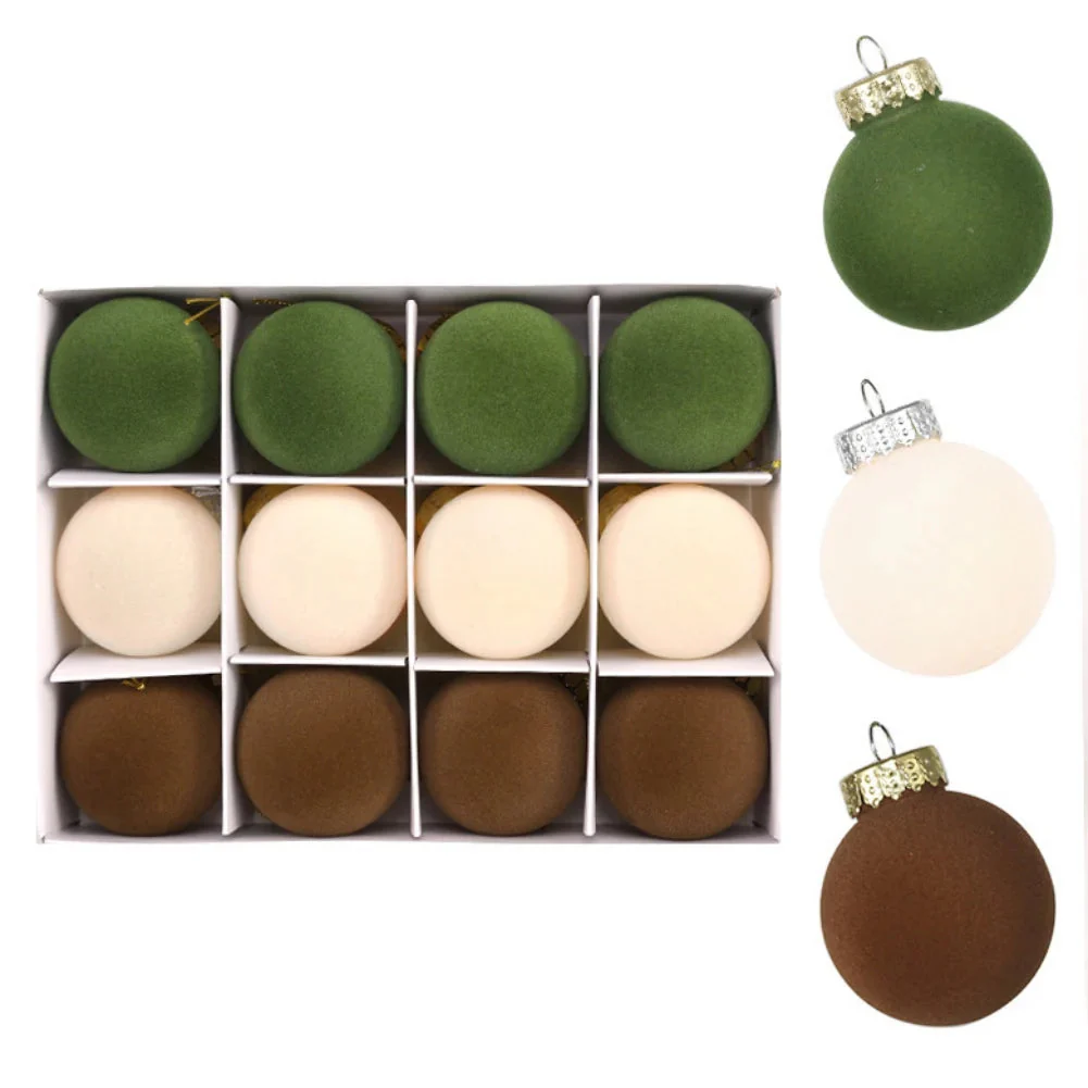 Samtornamente | Beflockte Weihnachtskugeln für elegante Dekoration - Image 5