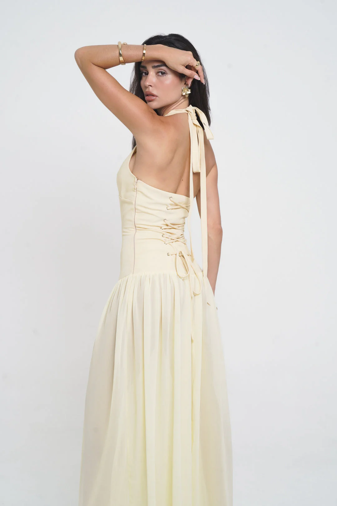 Sanya | Rückenfreies Plissiertes Maxikleid