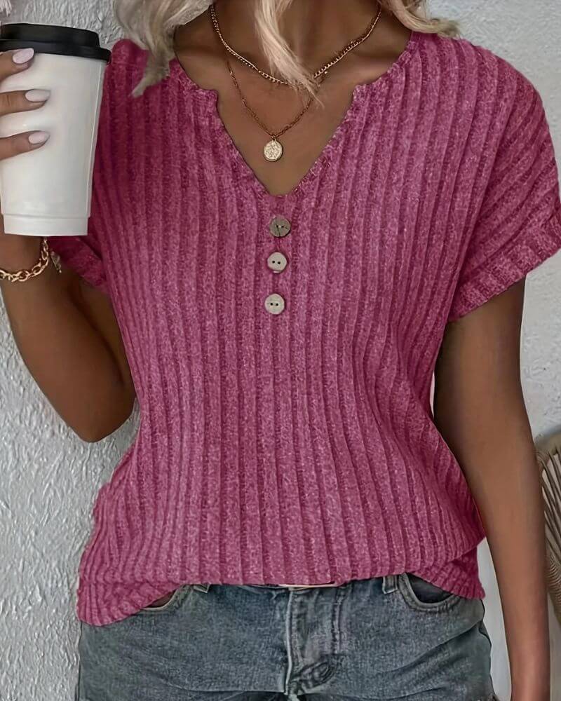 Sarah – Sommerliche Freizeitbluse mit V-Ausschnitt - Image 9