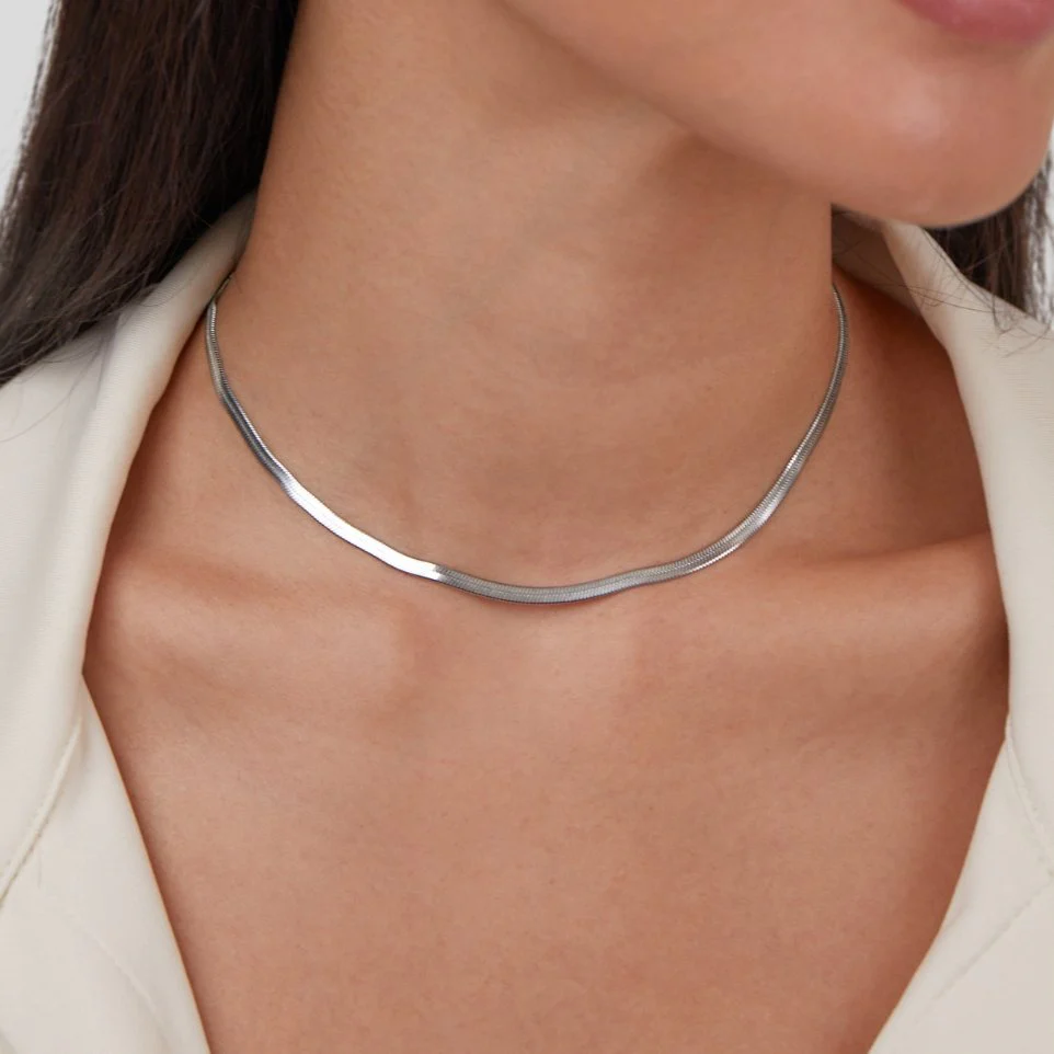 Sarya Schlangenkette Silber Halskette - Image 2