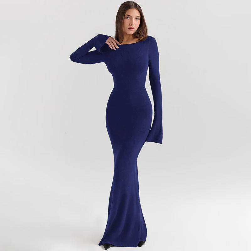 Sasha | Eng anliegendes langes Kleid mit entblößtem Rücken - Image 3