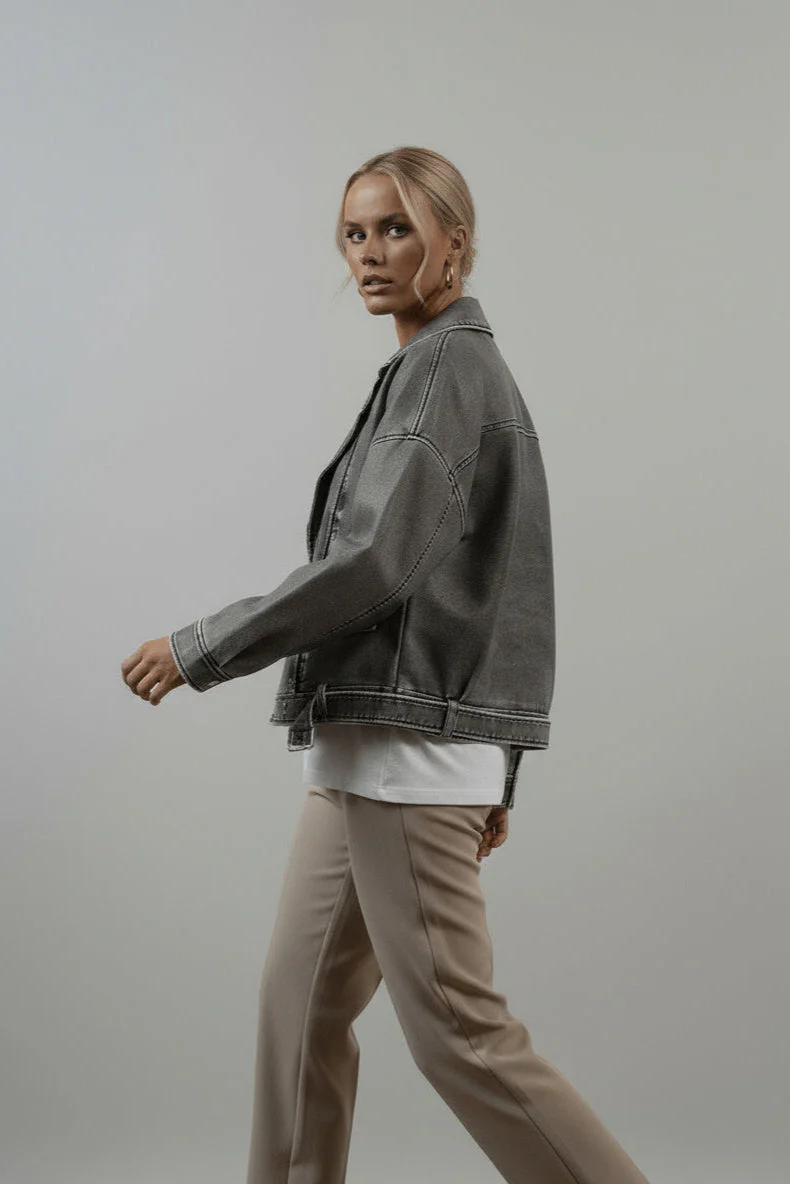 Saskia | Oversize Bikerjacke Kunstleder - Image 3