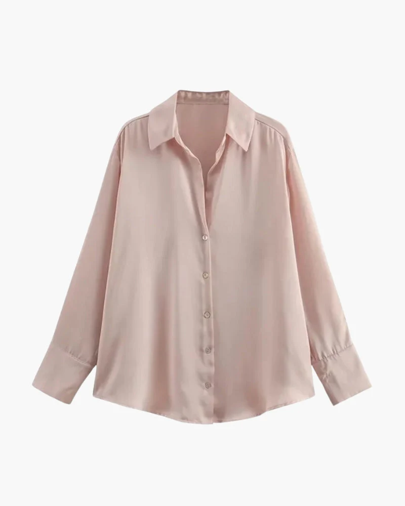 Satin-Style Damenbluse mit Knopfleiste – Elegant, Fließend & Zeitlos - Image 4