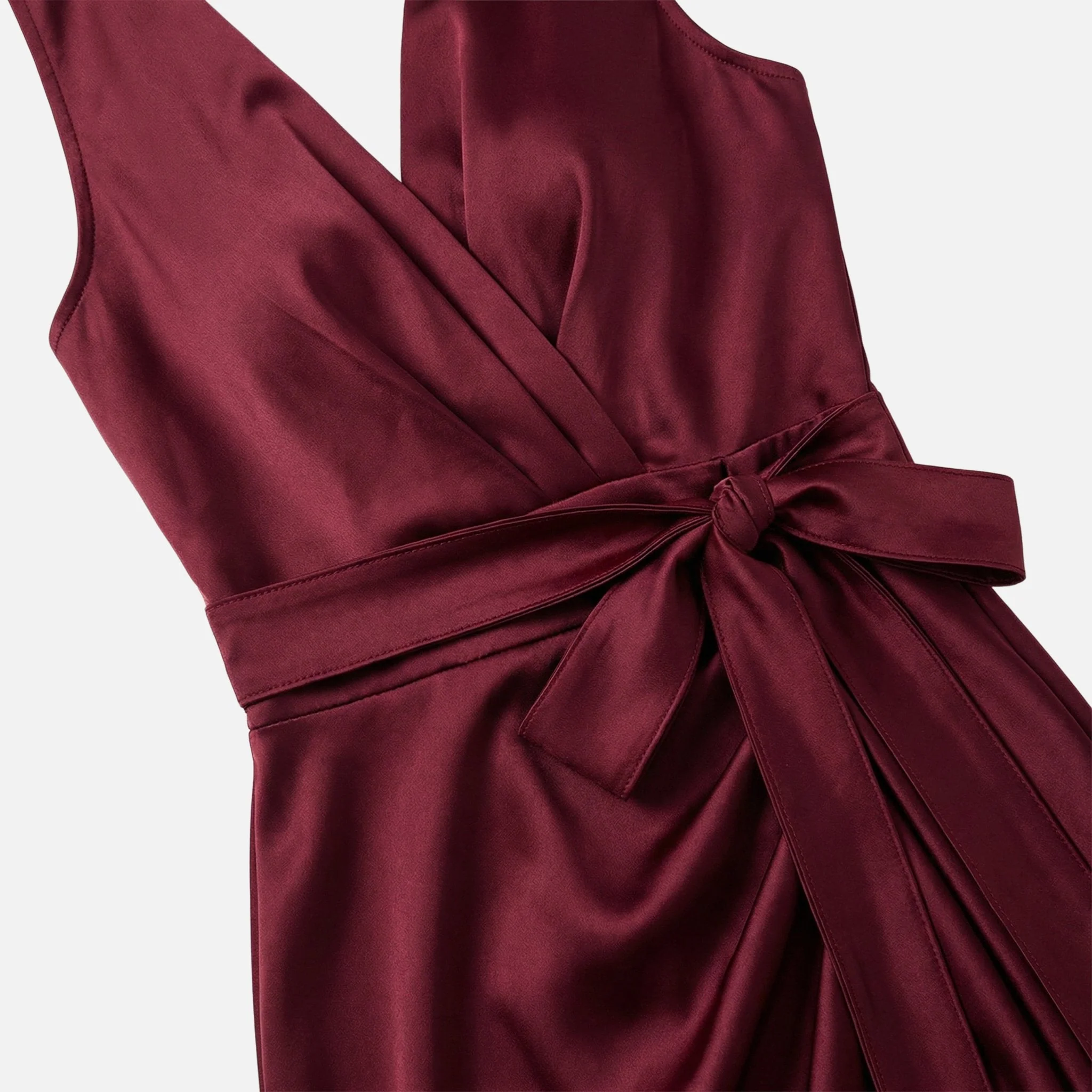Diana | Damen Satin Wickel Maxikleid Neckholder – Satin Maxi Elegantes Kleid - Image 6