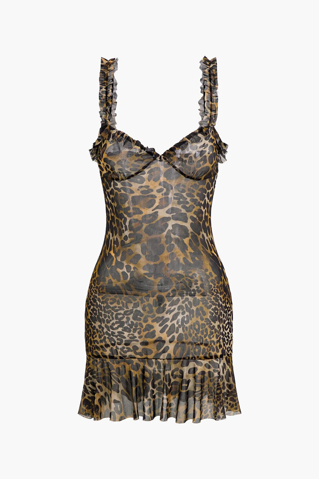 Savanna | Wildes Leopard-Minikleid mit Rüschen – Verführerischer Animal-Print - Image 5