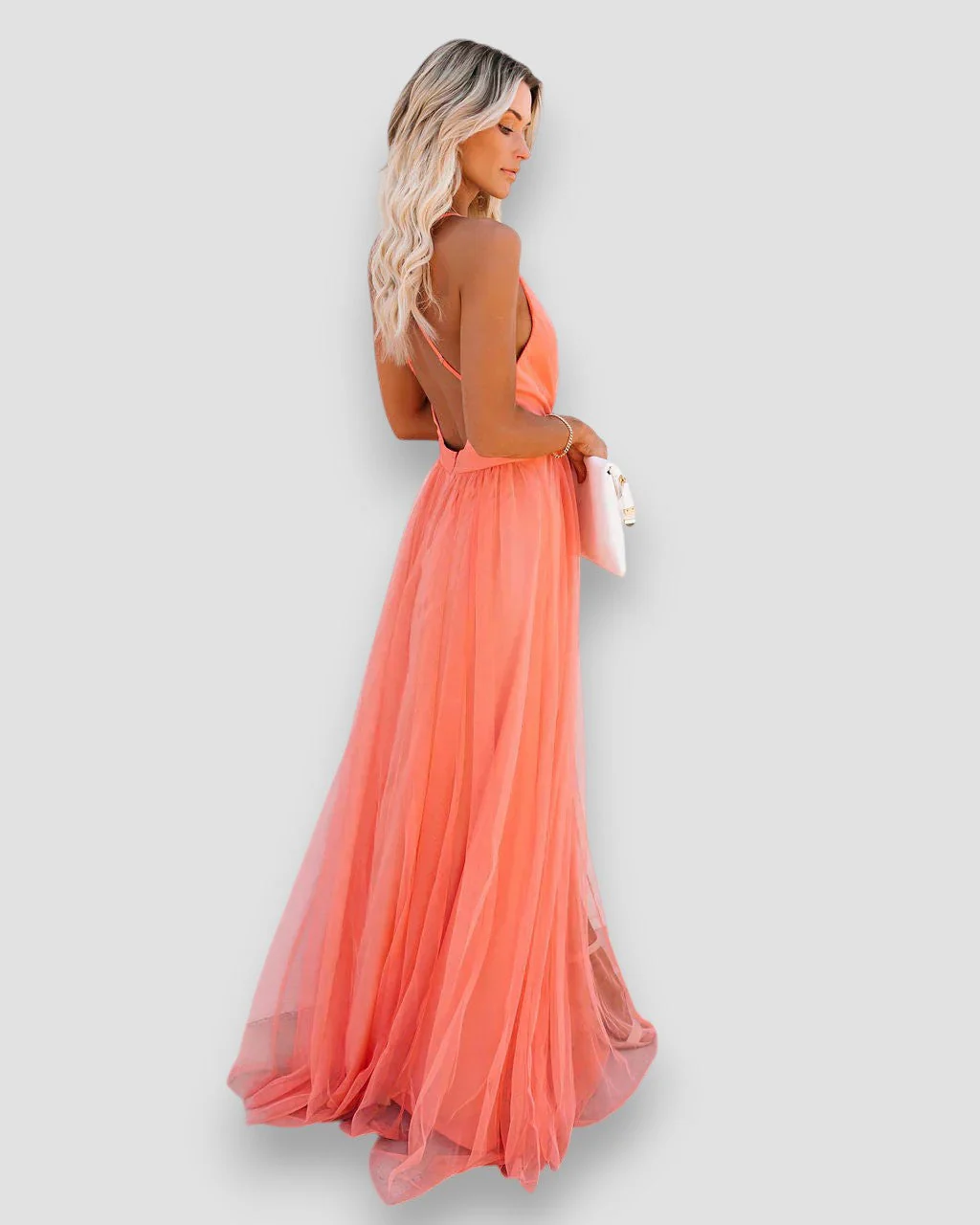 Savannah | Chiffon Maxikleid mit Tiefem Ausschnitt - Image 3