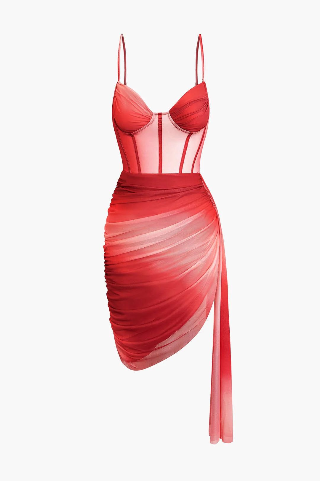 Scarlett | Verführerisches Corsagen-Kleid mit Mesh & Drapierter Asymmetrischer Rockpartie - Image 3