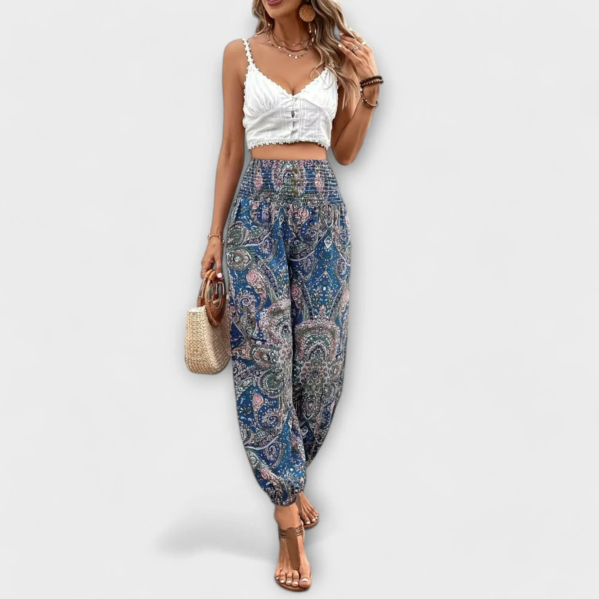 Scarletta – Weite Hose mit Ethno-Muster - Image 12