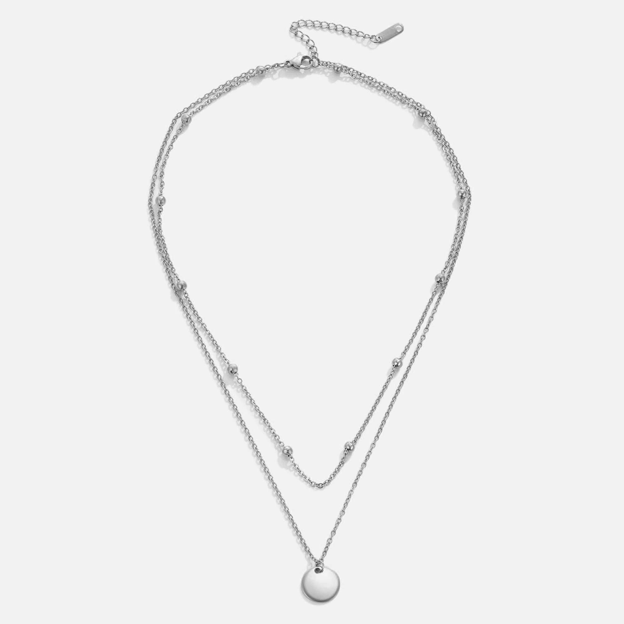 Schicht-Halskette Silber - Image 3