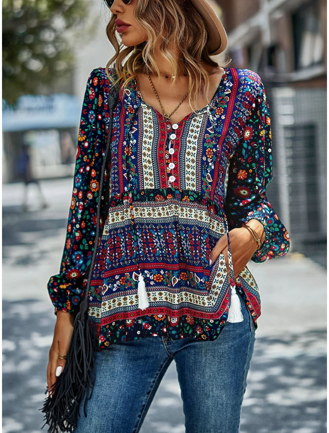 Schicke Boho-Sommerbluse für Frauen - Edeltraud - Image 2