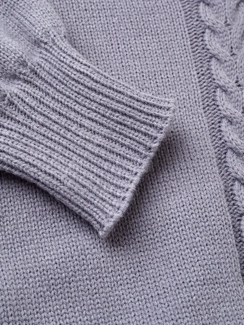 SCHICKER V-AUSSCHNITT KABELSTRICKPULLOVER FÜR FRAUEN | ELEGANTER STRICKSTIL - Image 4