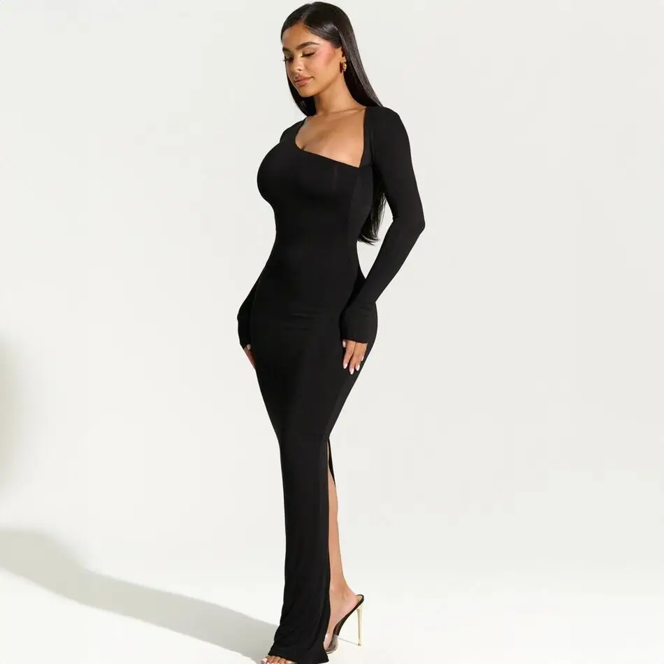 Schlankes Kleid mit langen Ärmeln für Damen - Image 2