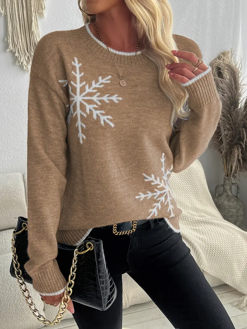SCHNEEFLOCKEN-MUSTER RUNDHALS-PULLOVER | WARM, STILVOLL, BEQUEM - Image 10