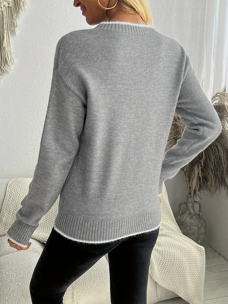SCHNEEFLOCKEN-MUSTER RUNDHALS-PULLOVER | WARM, STILVOLL, BEQUEM - Image 3