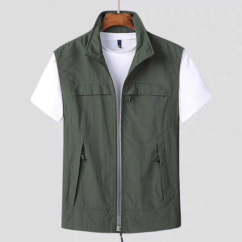 Schnelltrocknende Outdoor-Weste für Herren mit mehreren Taschen – ärmellose Weste für Abenteuer - Image 5