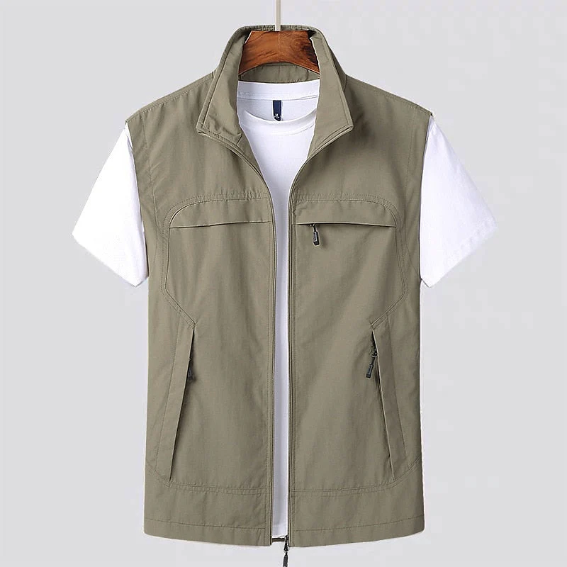 Schnelltrocknende Outdoor-Weste für Herren mit mehreren Taschen – ärmellose Weste für Abenteuer - Image 6