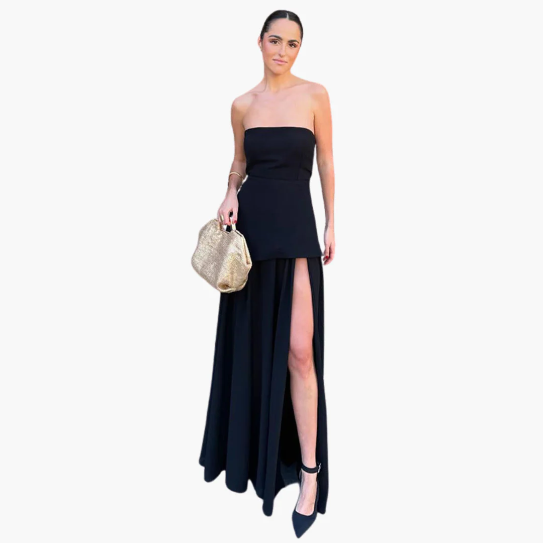 Schulterfreies Abendkleid für Damen - Maxi mit hohem Schlitz - Image 2