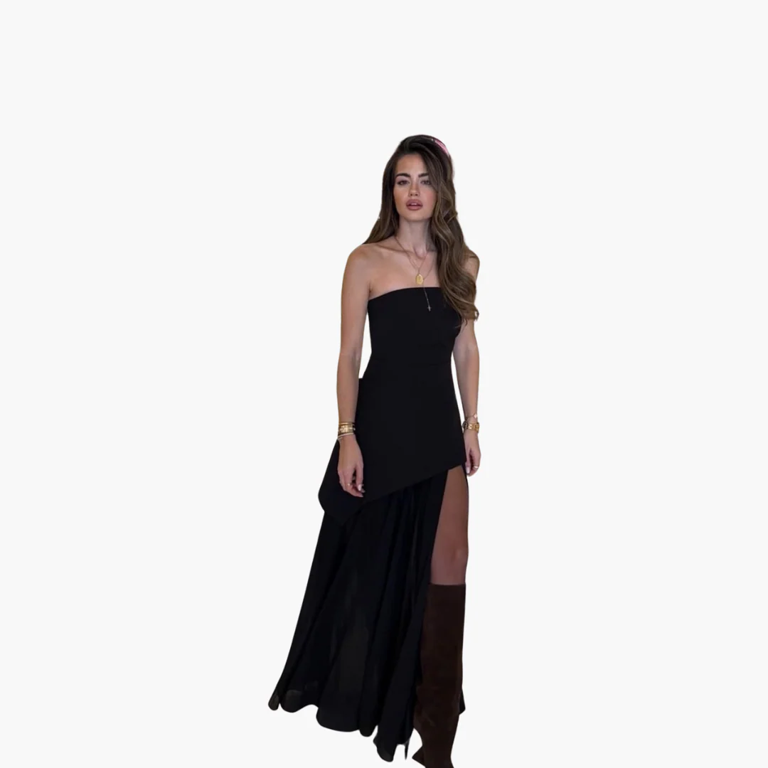 Schulterfreies Abendkleid für Damen - Maxi mit hohem Schlitz - Image 6