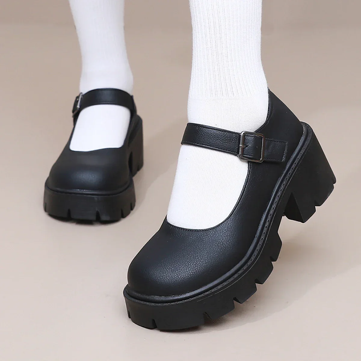 Schwarze Mary Jane Dirndl Schuhe für Damen | Plateau - Image 7