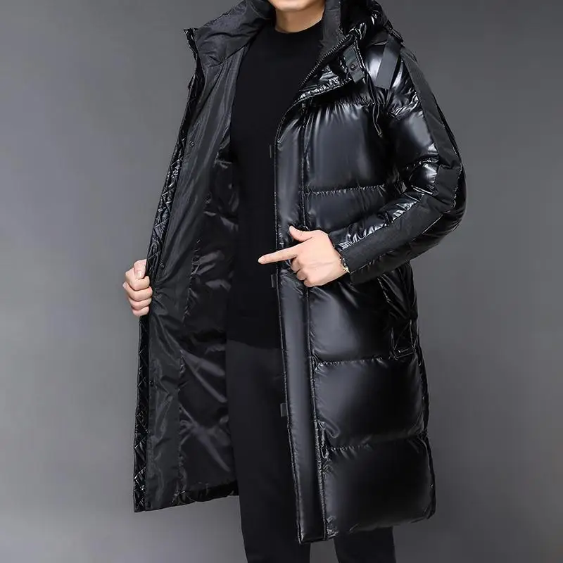 Schwarze Winter Daunen Jacke für Herren | mit Kapuze - Image 3