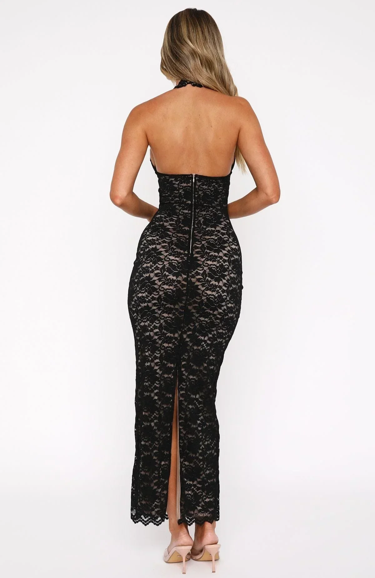 Petra | Damen Schwarzes Maxikleid Spitze Offener Rücken – Maxi Schwarz Spitze 2026 - Image 2