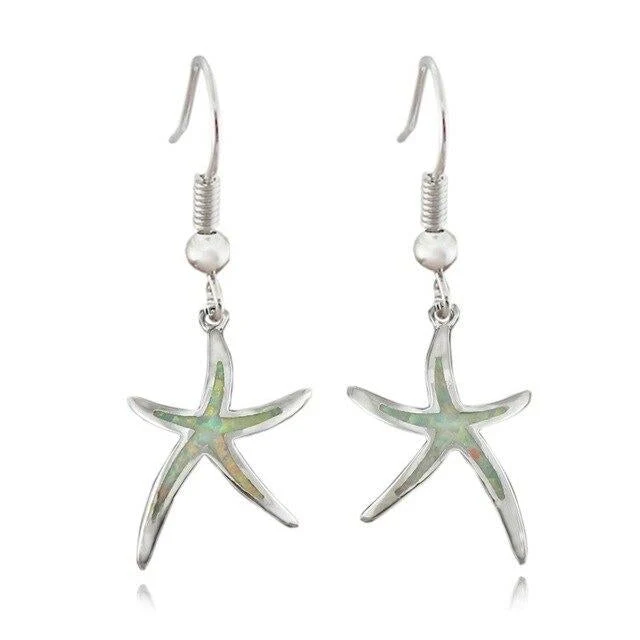 Seestern-Ohrringe aus Opal und Silber - Image 2