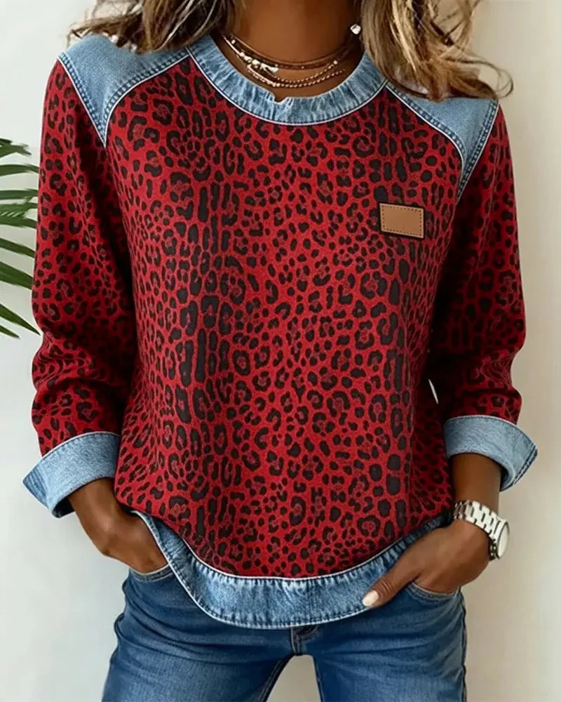 Selara - Weicher Leoparden-Patchwork-Pullover - Image 10