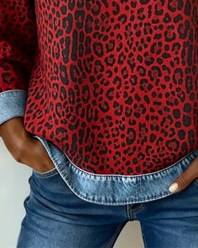Selara - Weicher Leoparden-Patchwork-Pullover - Image 4