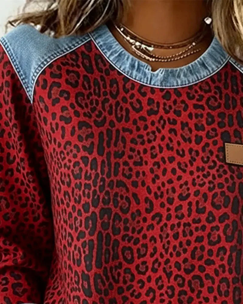 Selara - Weicher Leoparden-Patchwork-Pullover - Image 5