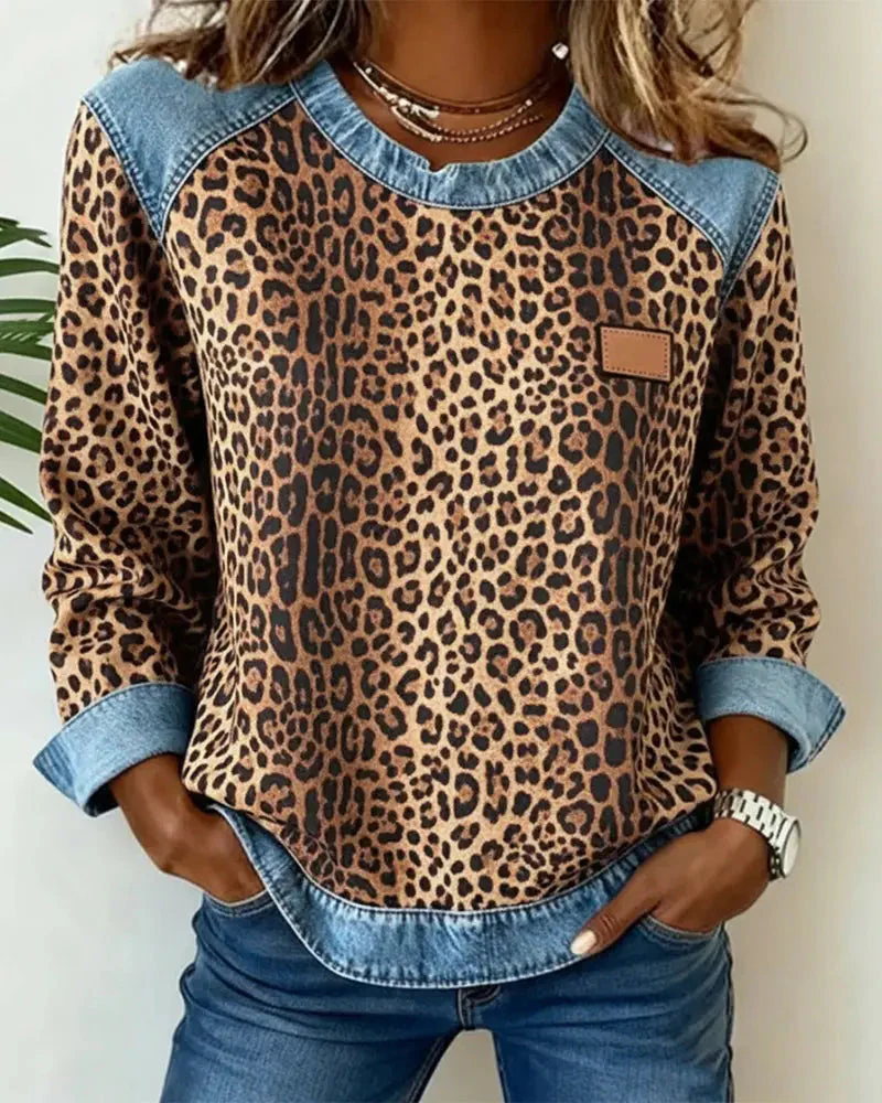 Selara - Weicher Leoparden-Patchwork-Pullover - Image 8