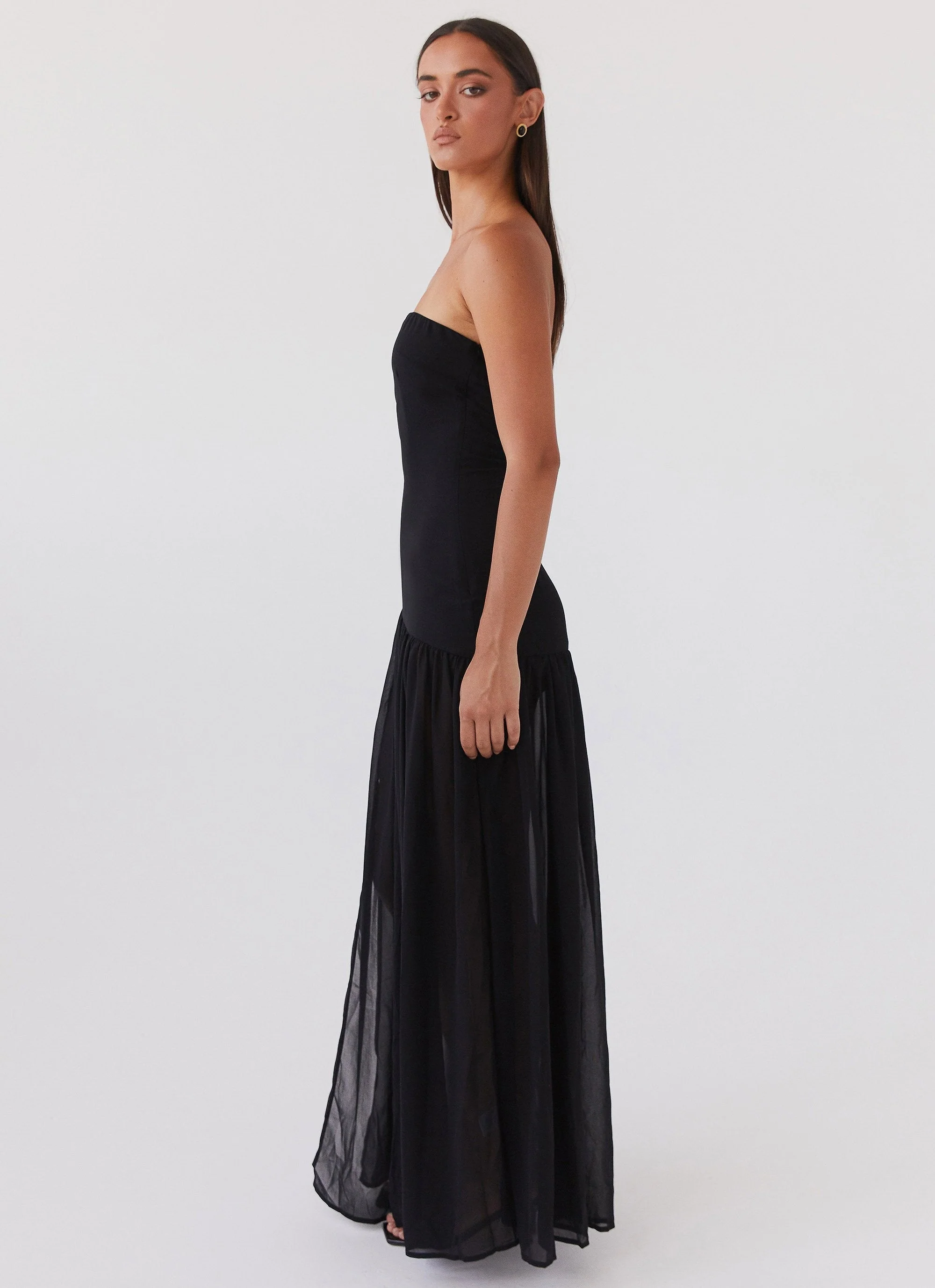 Selia | Langes, Trägerloses, Fließendes Kleid - Image 2
