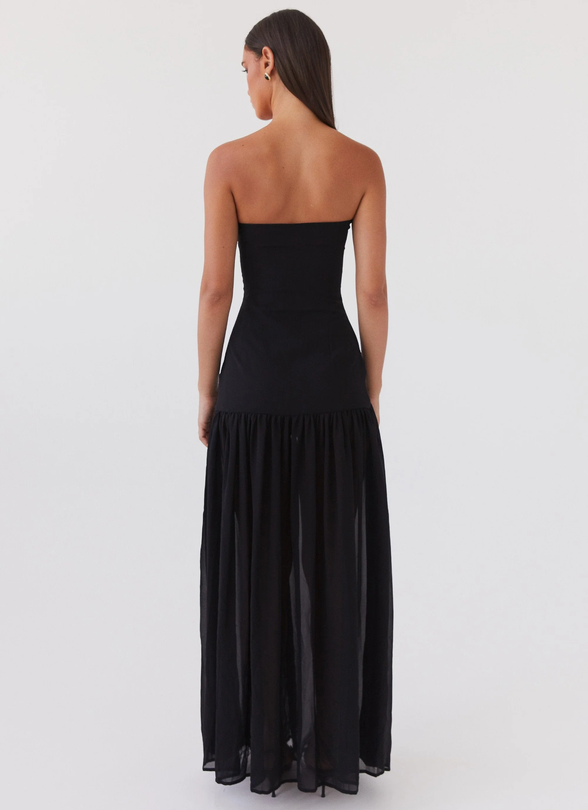 Selia | Langes, Trägerloses, Fließendes Kleid - Image 3