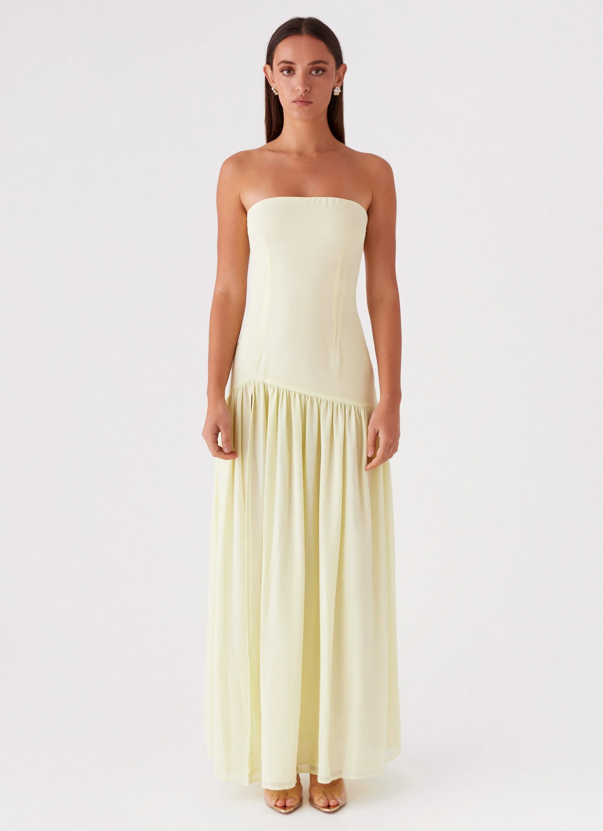 Selia | Langes, Trägerloses, Fließendes Kleid - Image 8