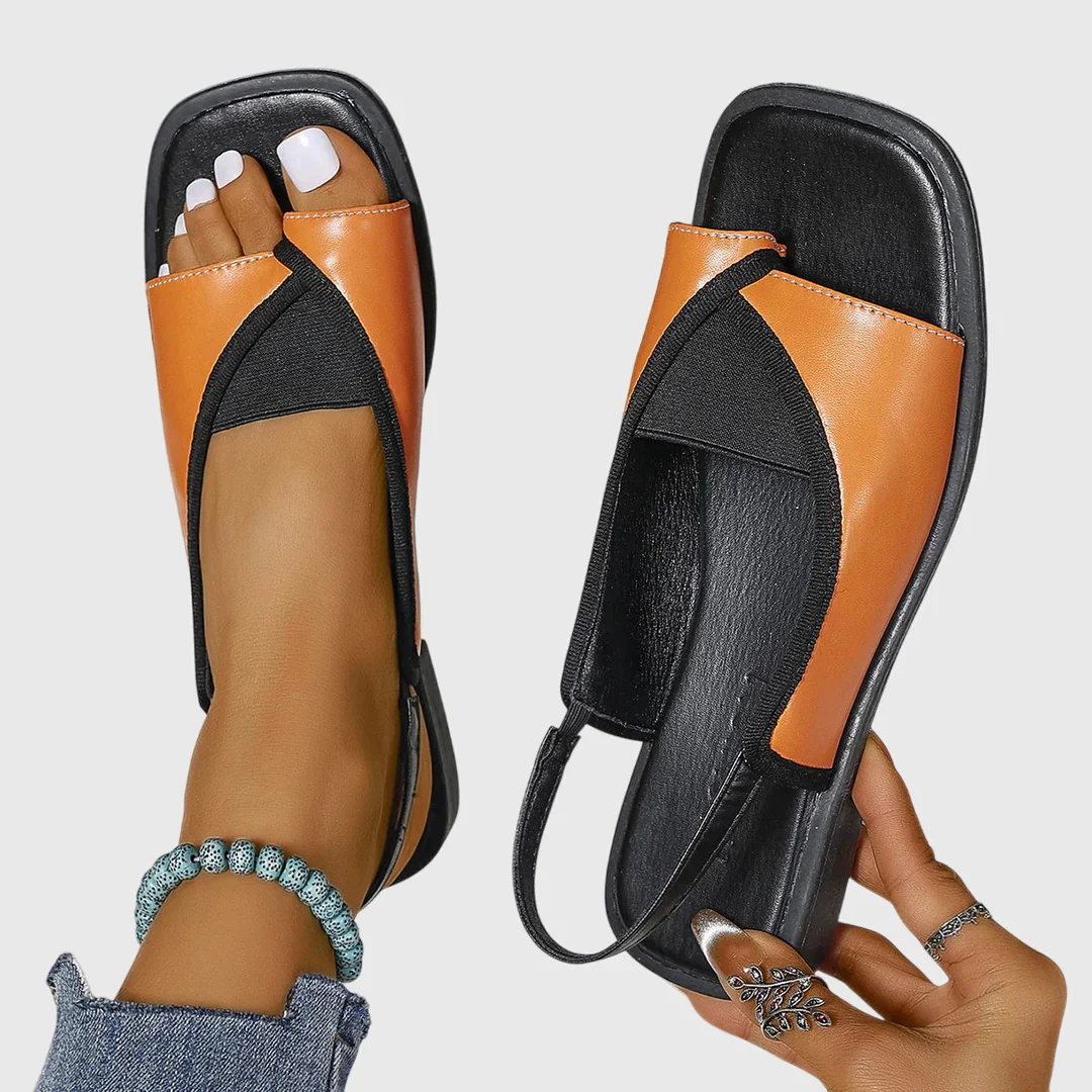 Selina | Damen Kontrast Riemen Flache Sandalen - Image 2