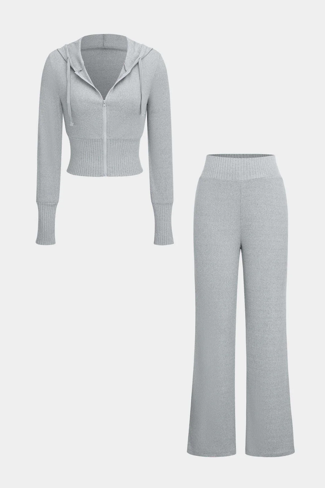 Selina | Kuscheliges Strick-Zweiteiler-Set mit Hoodie & Weitbein-Hose - Image 7