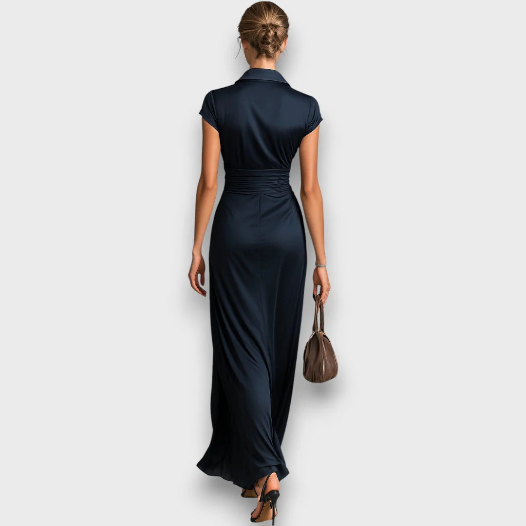 Selira – Satin-Maxikleid mit Reverskragen - Image 5