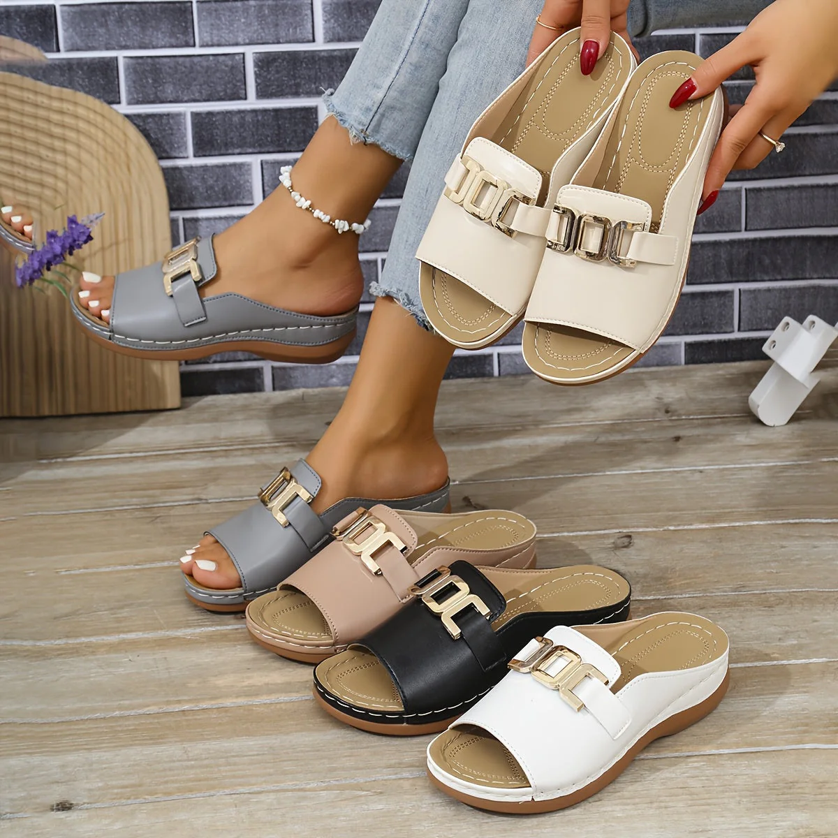 SensoLux™ – Elegante Damen Sandalen mit Komfort Keilabsatz - Image 9