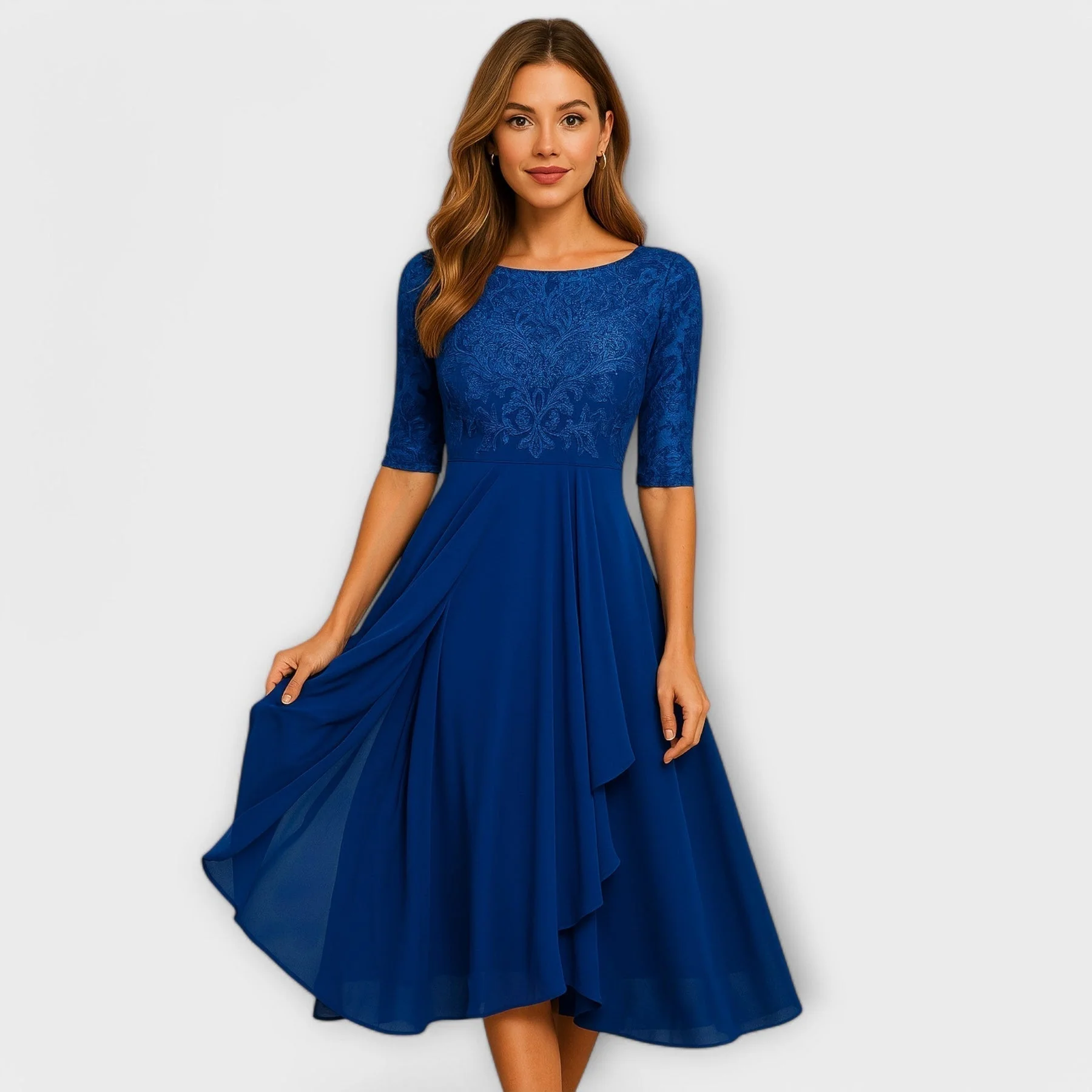 Séraphine-  Midi Kleid mit Spitzenärmeln - Image 6