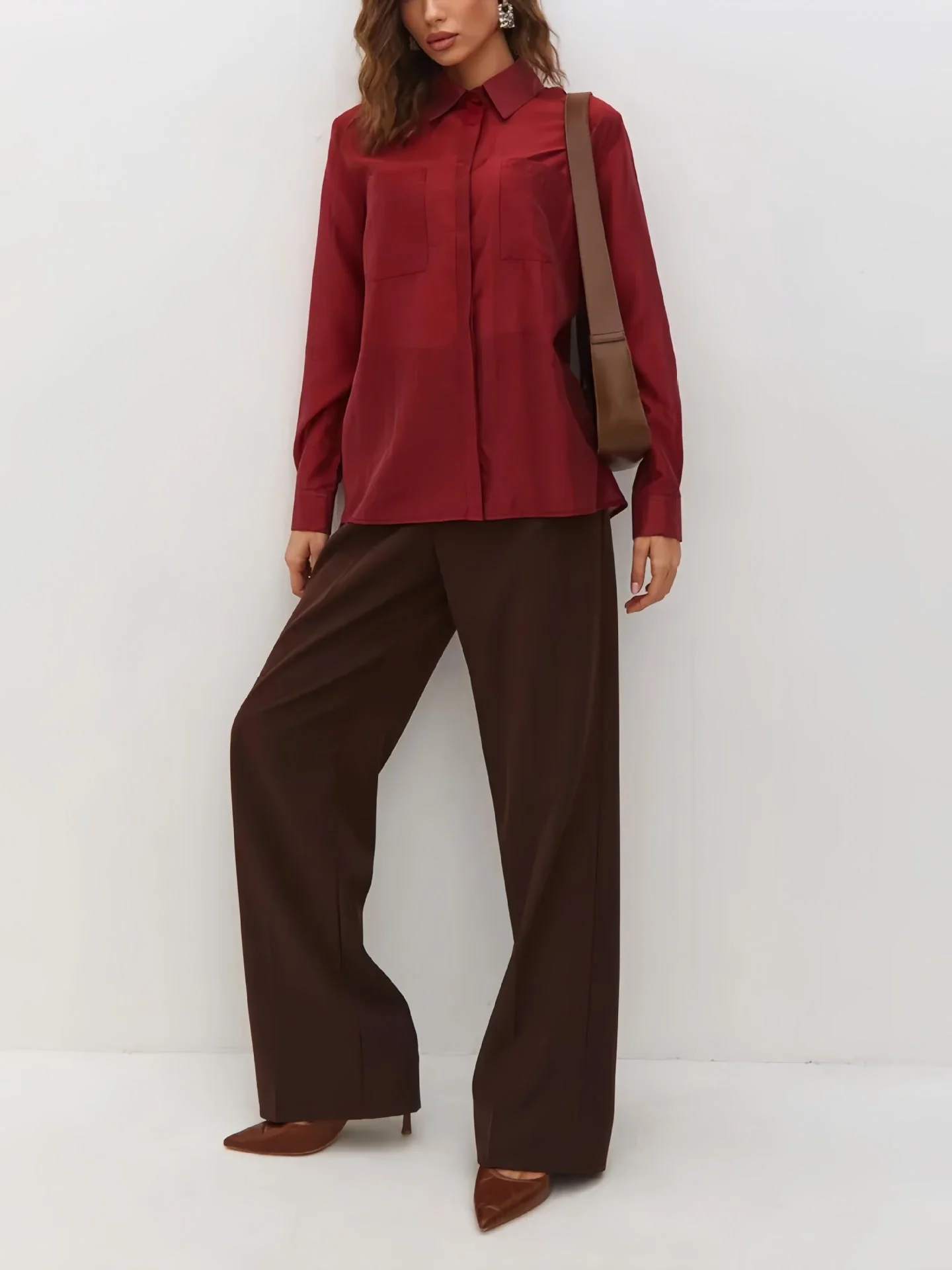 Serena- Damen Transparente Bluse mit strukturiertem Gewebe - Image 4