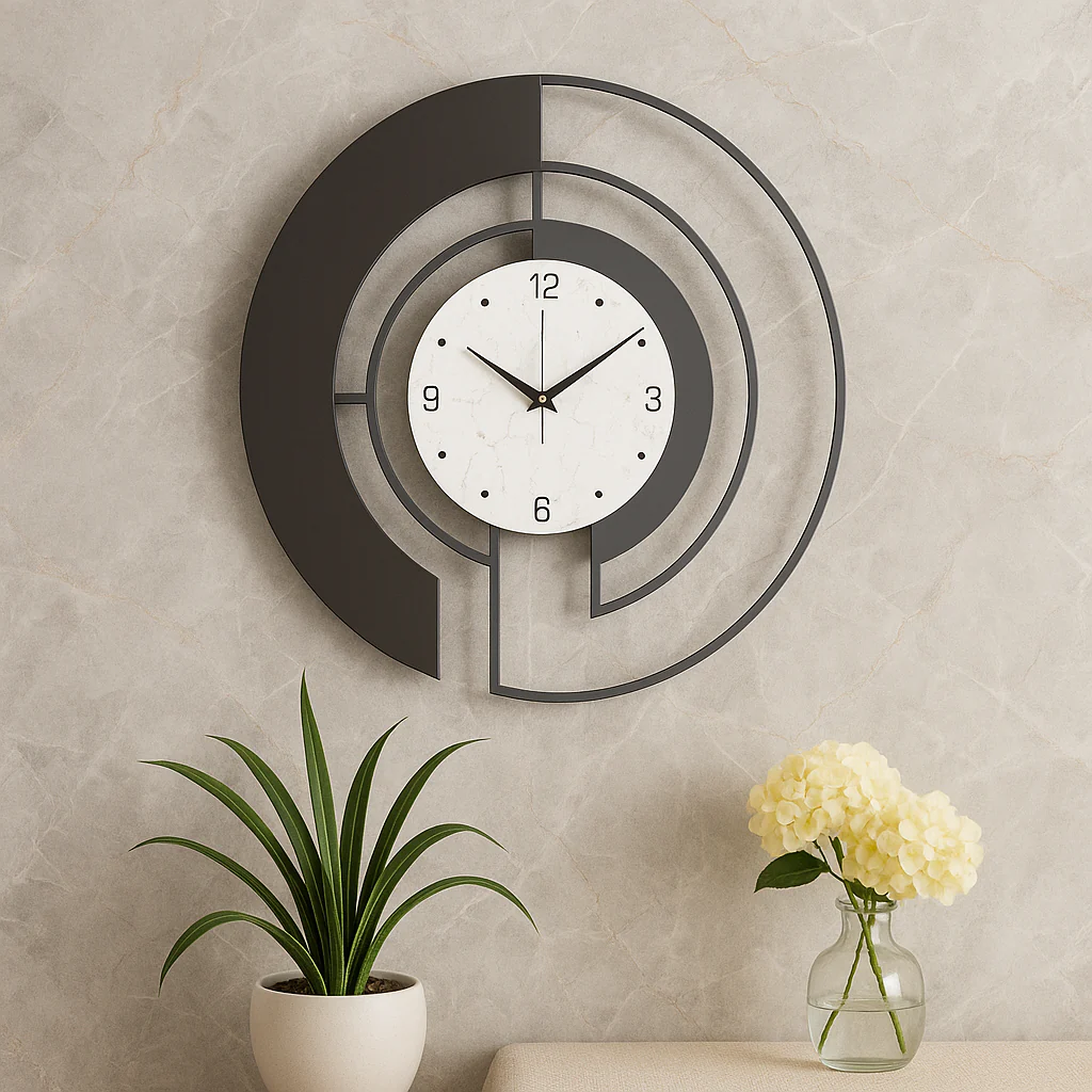 SerenityTick – Leises geometrisches Wanduhr mit ruhigem Lauf für friedliche Räume - Image 2