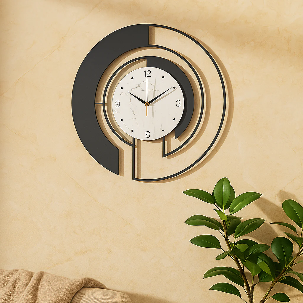 SerenityTick – Leises geometrisches Wanduhr mit ruhigem Lauf für friedliche Räume - Image 3