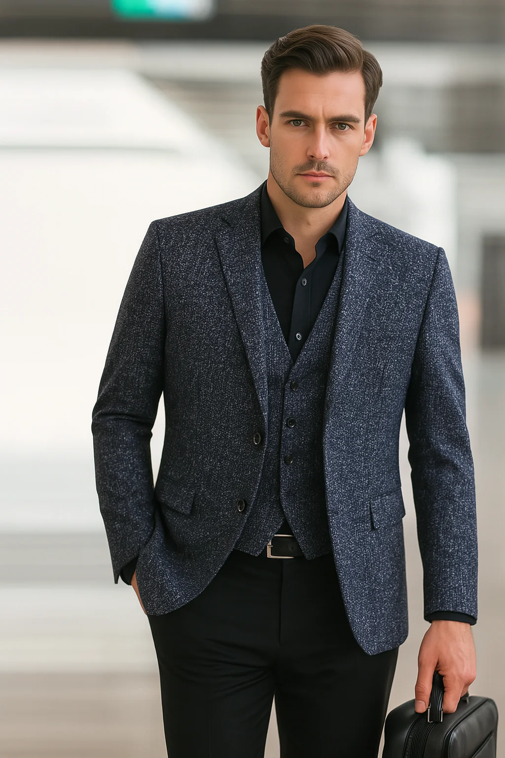 Sergio – Moderner Herren Dreiteiler Anzug mit strukturierter Oberfläche - Image 6