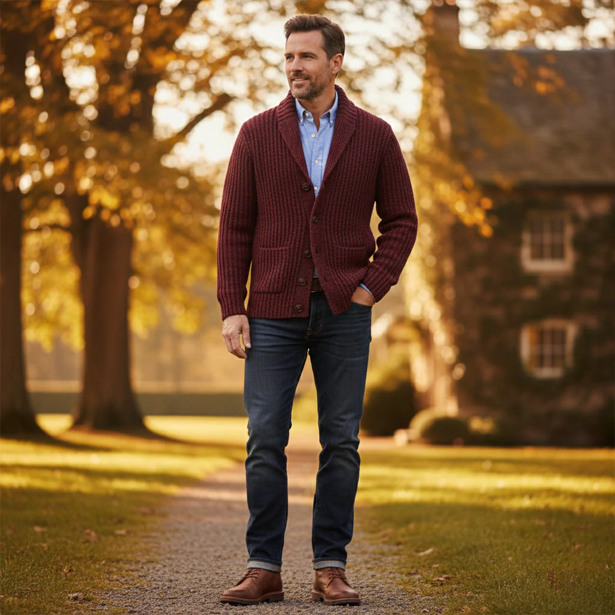 Sergio – Strukturierter Herren Strickcardigan mit Reverskragen - Image 8