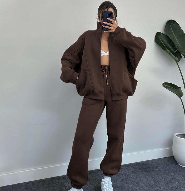 Set aus Reißverschlussjacke und Kordelzughose für Damen - Image 6