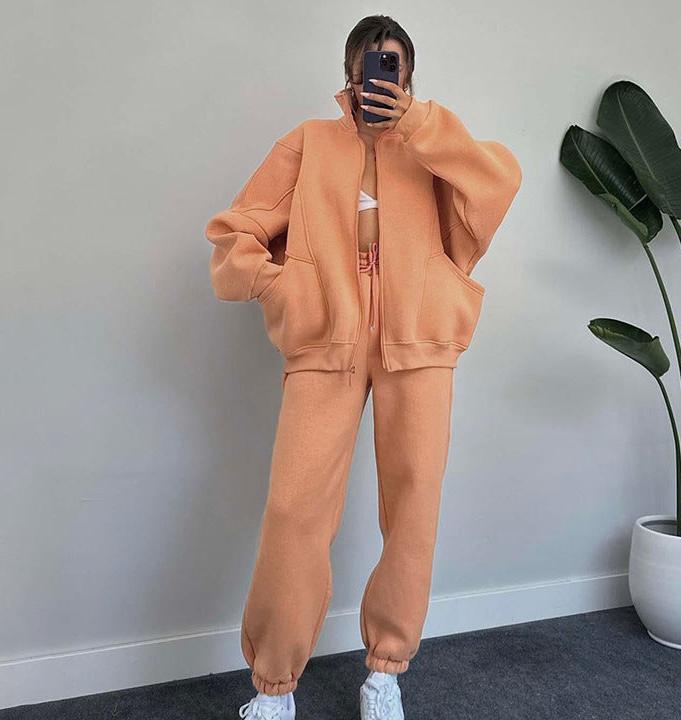 Set aus Reißverschlussjacke und Kordelzughose für Damen - Image 9