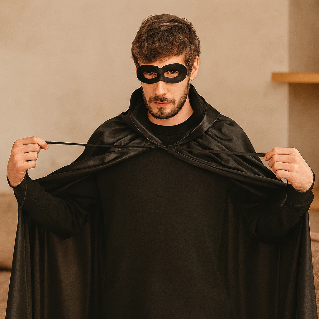 ShadowVeil Gothic Cape – Schwarzes Kapuzen-Cape mit Schlitz für Damen & Herren - Image 3