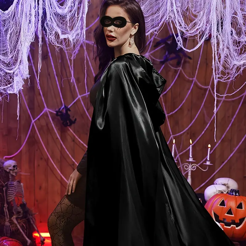 ShadowVeil Gothic Cape – Schwarzes Kapuzen-Cape mit Schlitz für Damen & Herren - Image 4