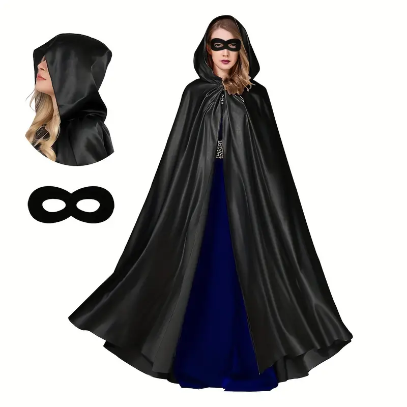 ShadowVeil Gothic Cape – Schwarzes Kapuzen-Cape mit Schlitz für Damen & Herren - Image 5